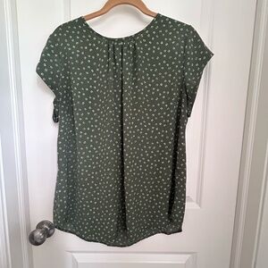 Monday Fun Pleated Short Sleeve Blouse